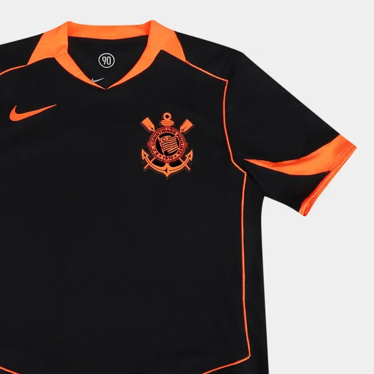 Camisa Nike Corinthians (Total 90) III 2025 - Preta e Laranja - Masculina - Jogador
