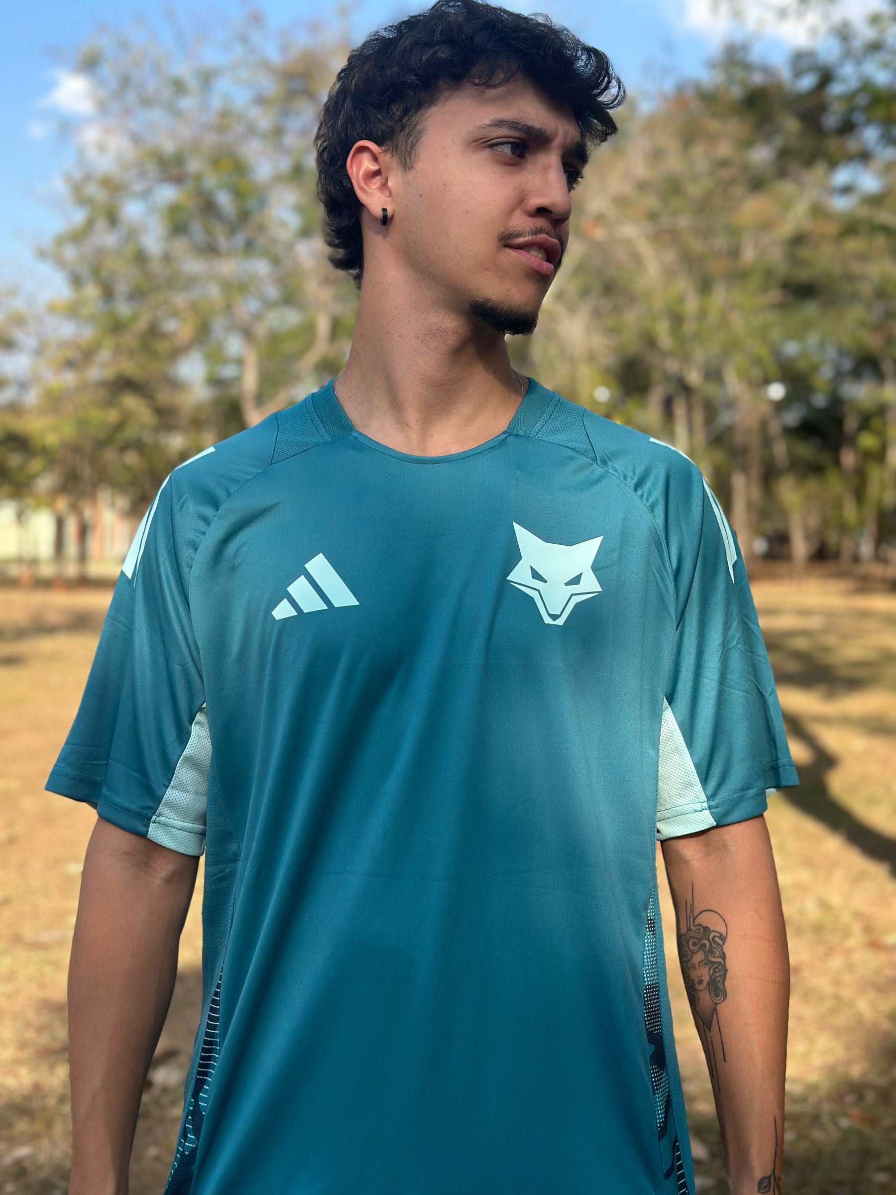 Camisa Cruzeiro 25/26 Treino Adidas Masculina - Azul Turquesa+Branco