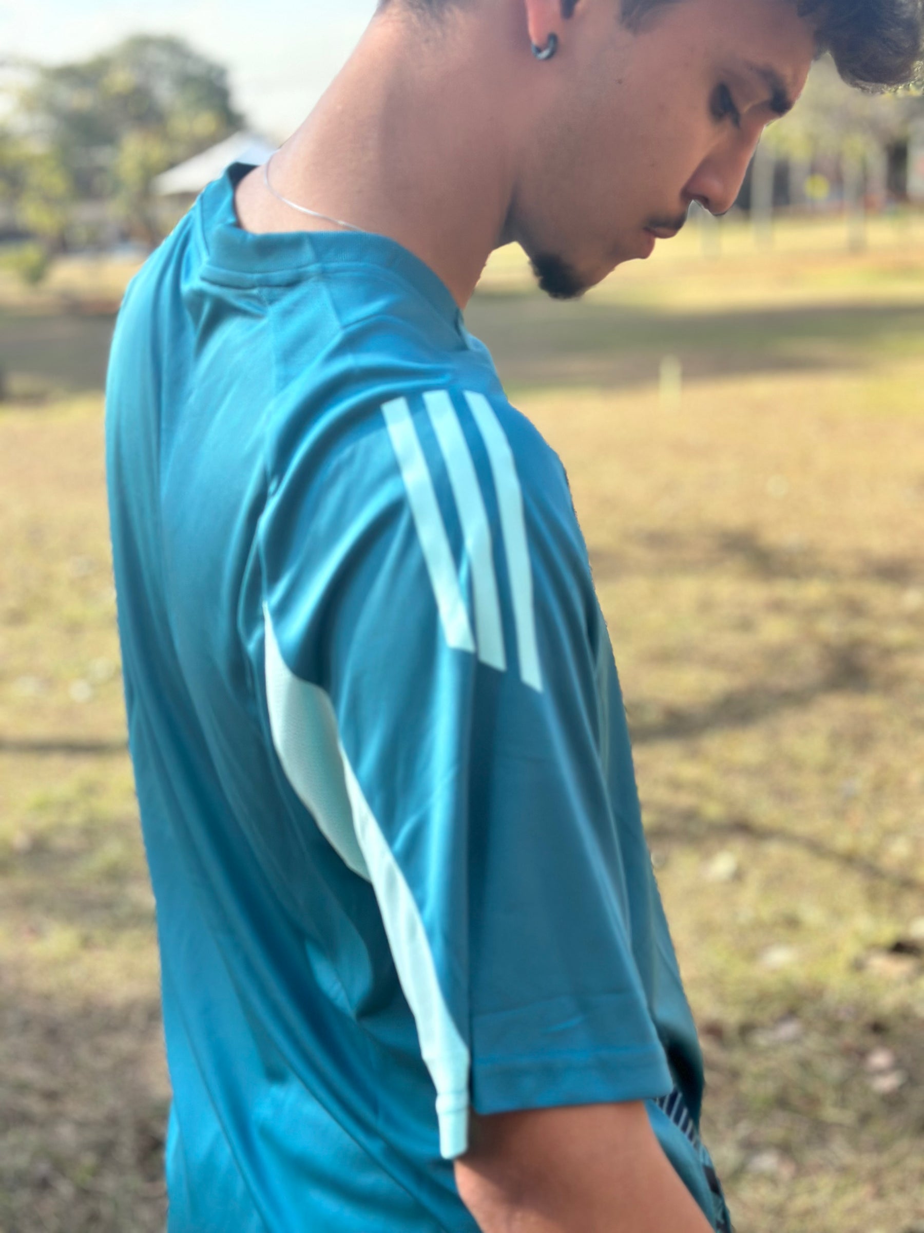 Camisa Cruzeiro 25/26 Treino Adidas Masculina - Azul Turquesa+Branco