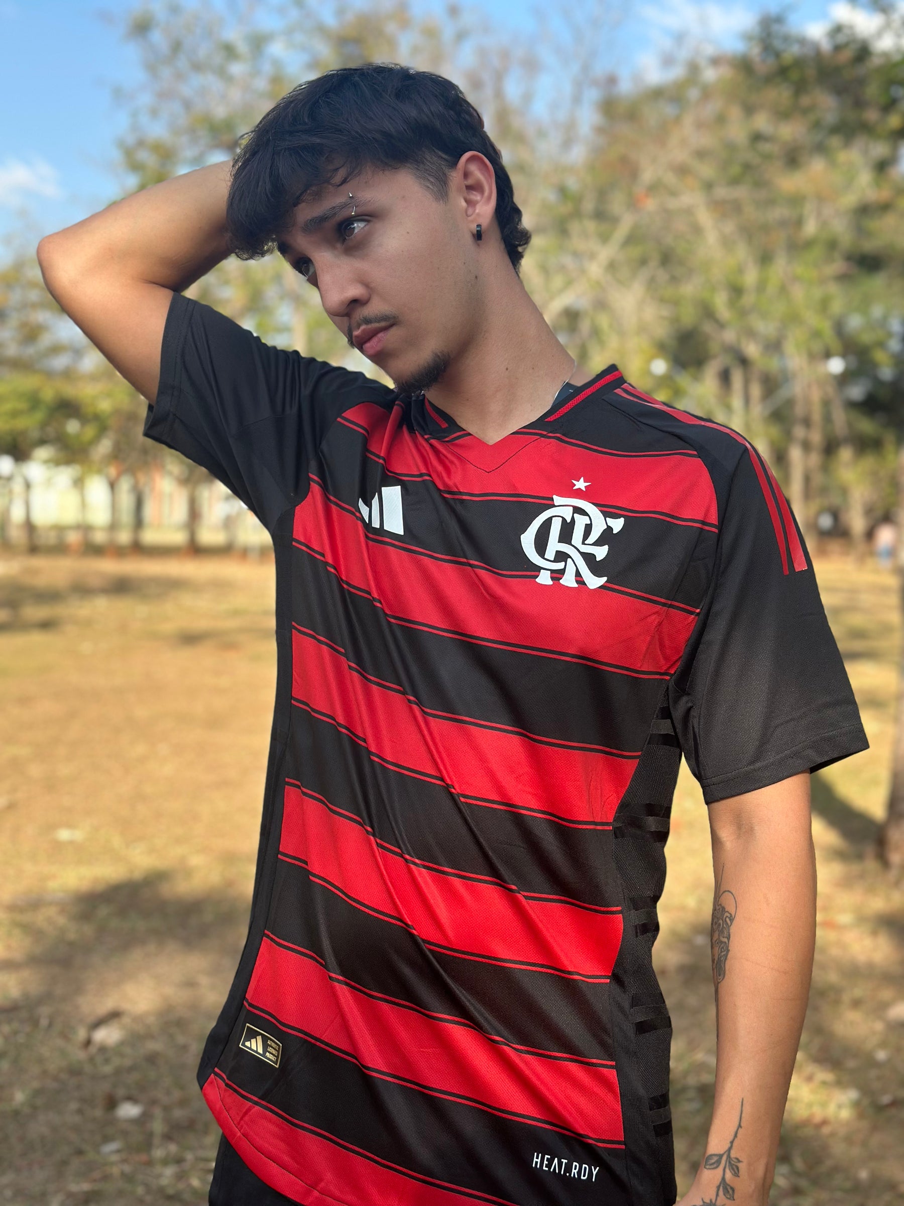 Camisa Flamengo I 2025 Torcedor Adidas Masculina - Vermelho+Preto