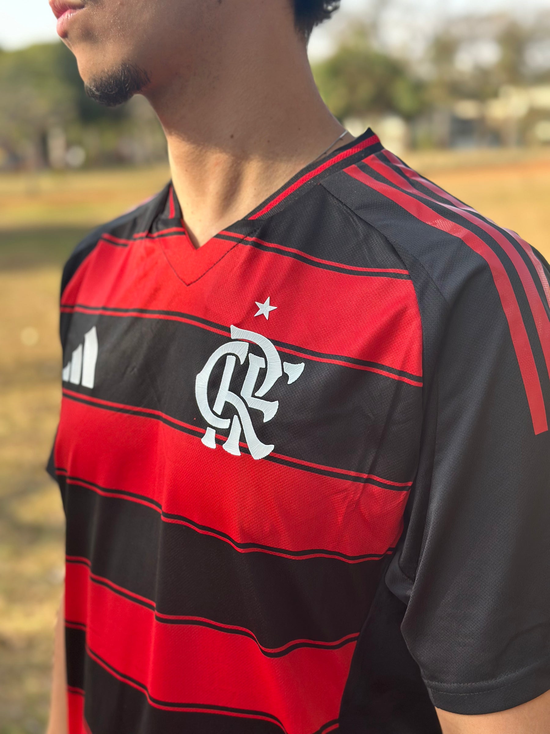 Camisa Flamengo I 2025 Torcedor Adidas Masculina - Vermelho+Preto