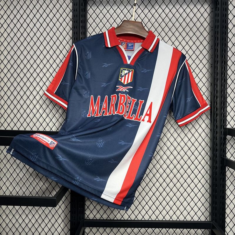 Camisa do Atlético de Madrid Azul Marbella 1998 Masculina - DA Sports Oficial
