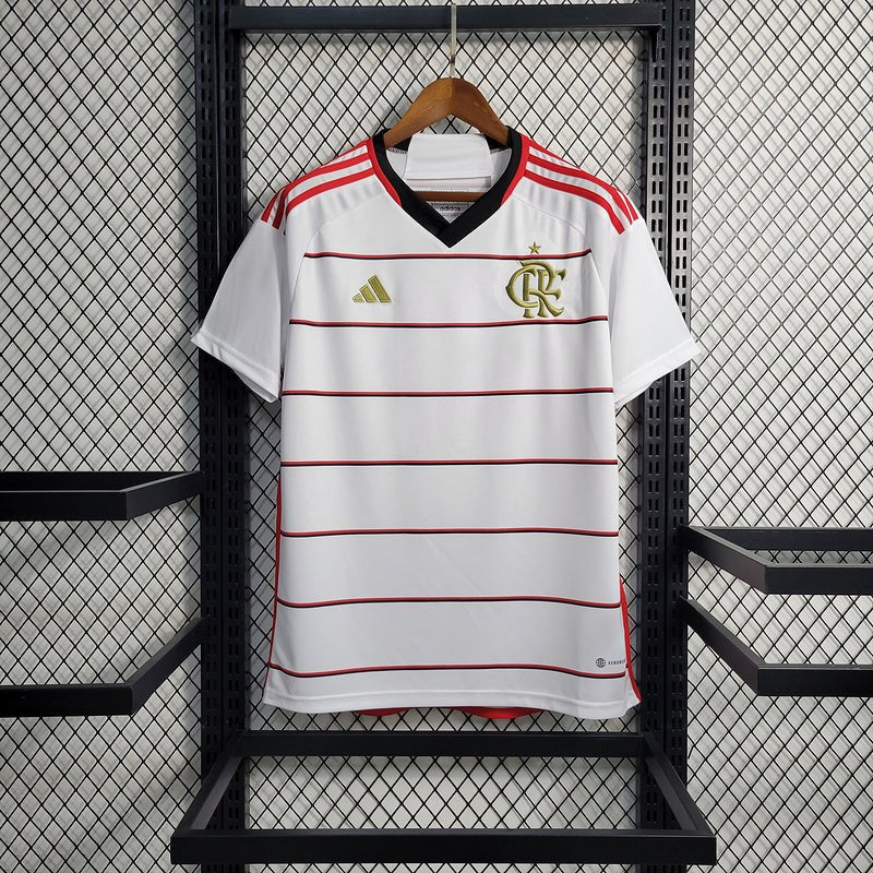 Camisa Flamengo II 23/24 s/n° Torcedor Adidas Masculina - Branca com detalhes em Dourado - DA Sports Oficial