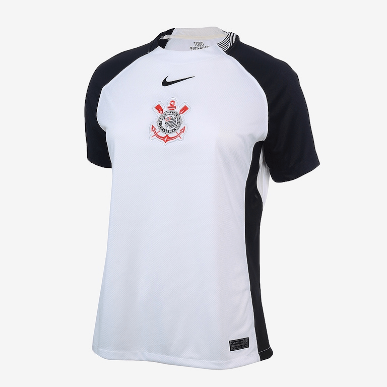 Camisa Nike Corinthians I 2025 Preta e Branca (Feminina)