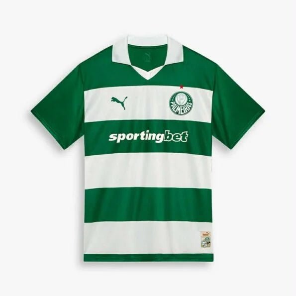 Camisa Palmeiras Listrada Verde+Branco Avanti 2025/26 Masculina