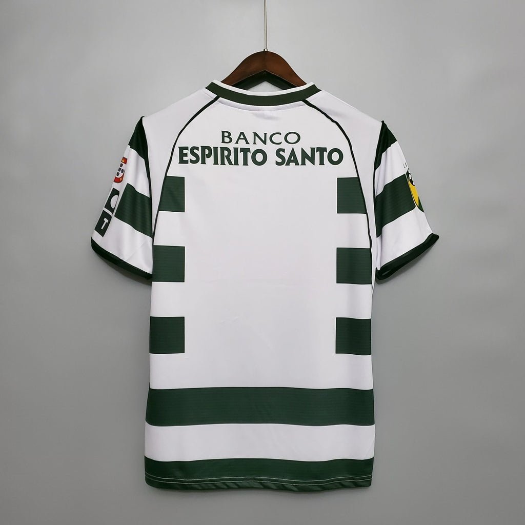 Camisa Retrô Sporting I Home 01/03 - Masculina - Verde e Branca - DA Sports Oficial