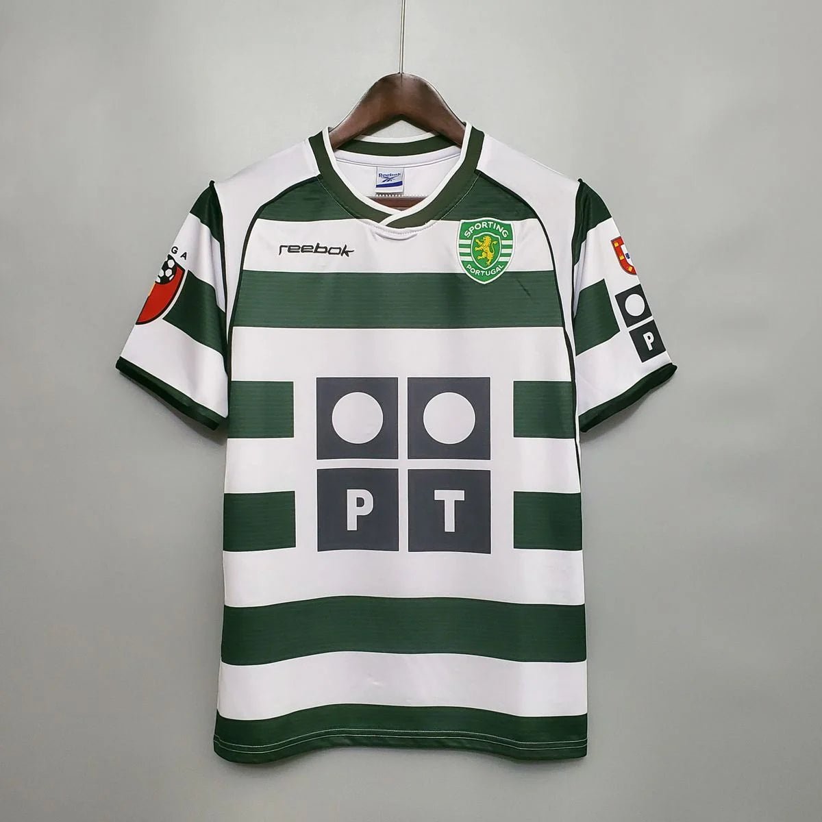 Camisa Retrô Sporting I Home 01/03 - Masculina - Verde e Branca - DA Sports Oficial