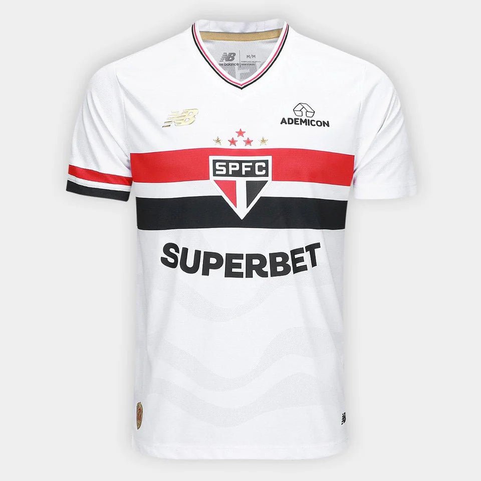 Camisa São Paulo 25/26 Casa New Balance Masculina - Branco+Vermelho - DA Sports Oficial