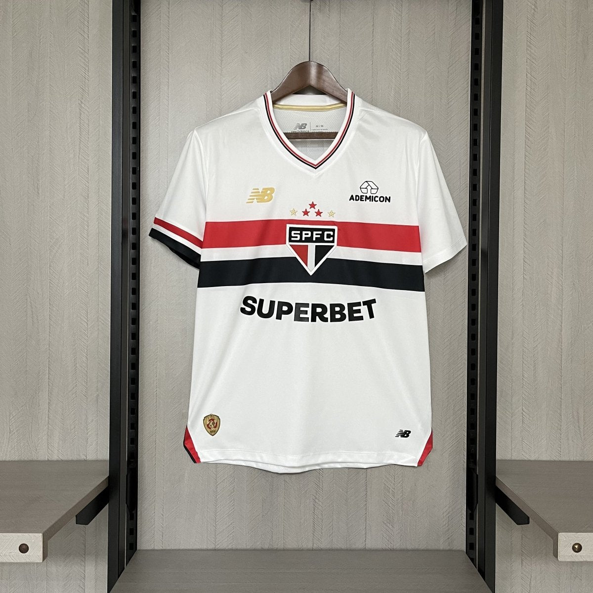 Camisa São Paulo 25/26 Casa New Balance Masculina - Branco+Vermelho - DA Sports Oficial