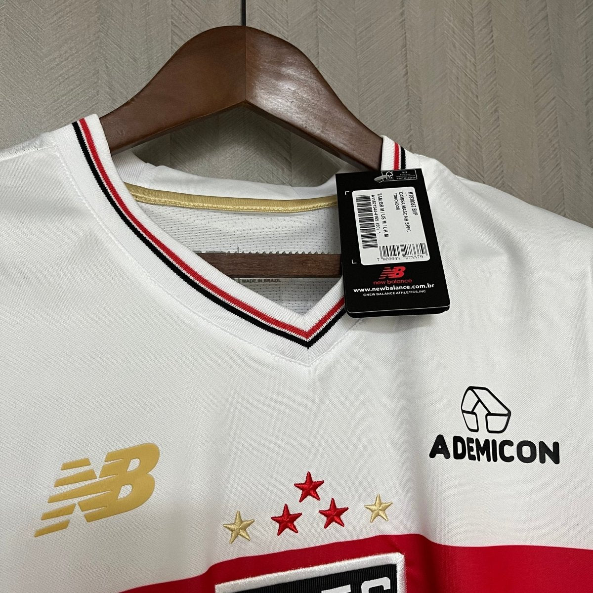 Camisa São Paulo 25/26 Casa New Balance Masculina - Branco+Vermelho - DA Sports Oficial