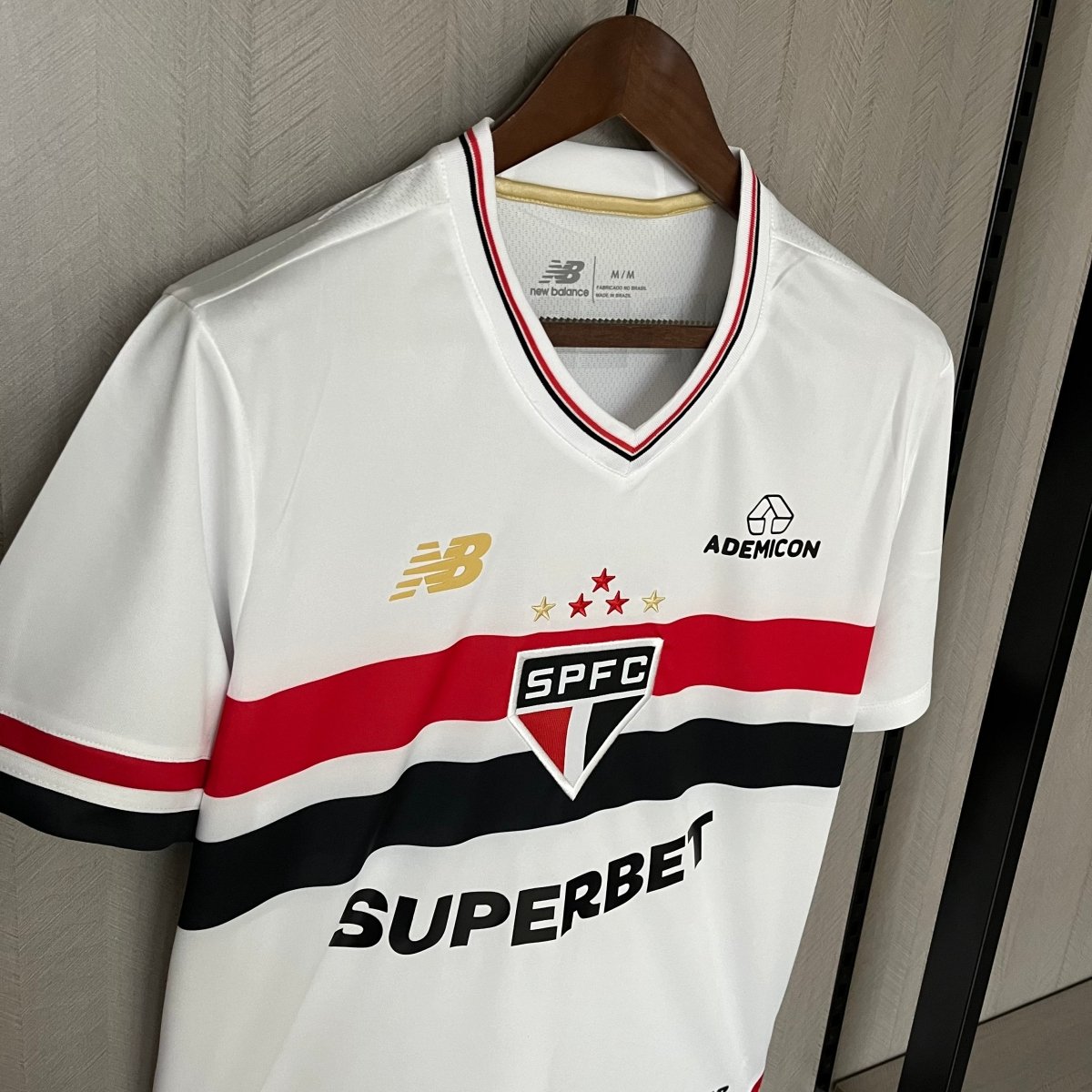 Camisa São Paulo 25/26 Casa New Balance Masculina - Branco+Vermelho - DA Sports Oficial
