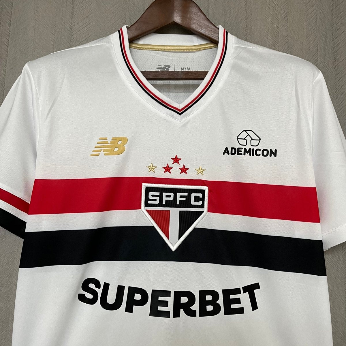 Camisa São Paulo 25/26 Casa New Balance Masculina - Branco+Vermelho - DA Sports Oficial