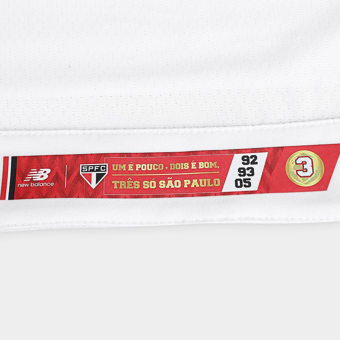 Camisa São Paulo 25/26 Casa New Balance Masculina - Branco+Vermelho - Jogador - DA Sports Oficial