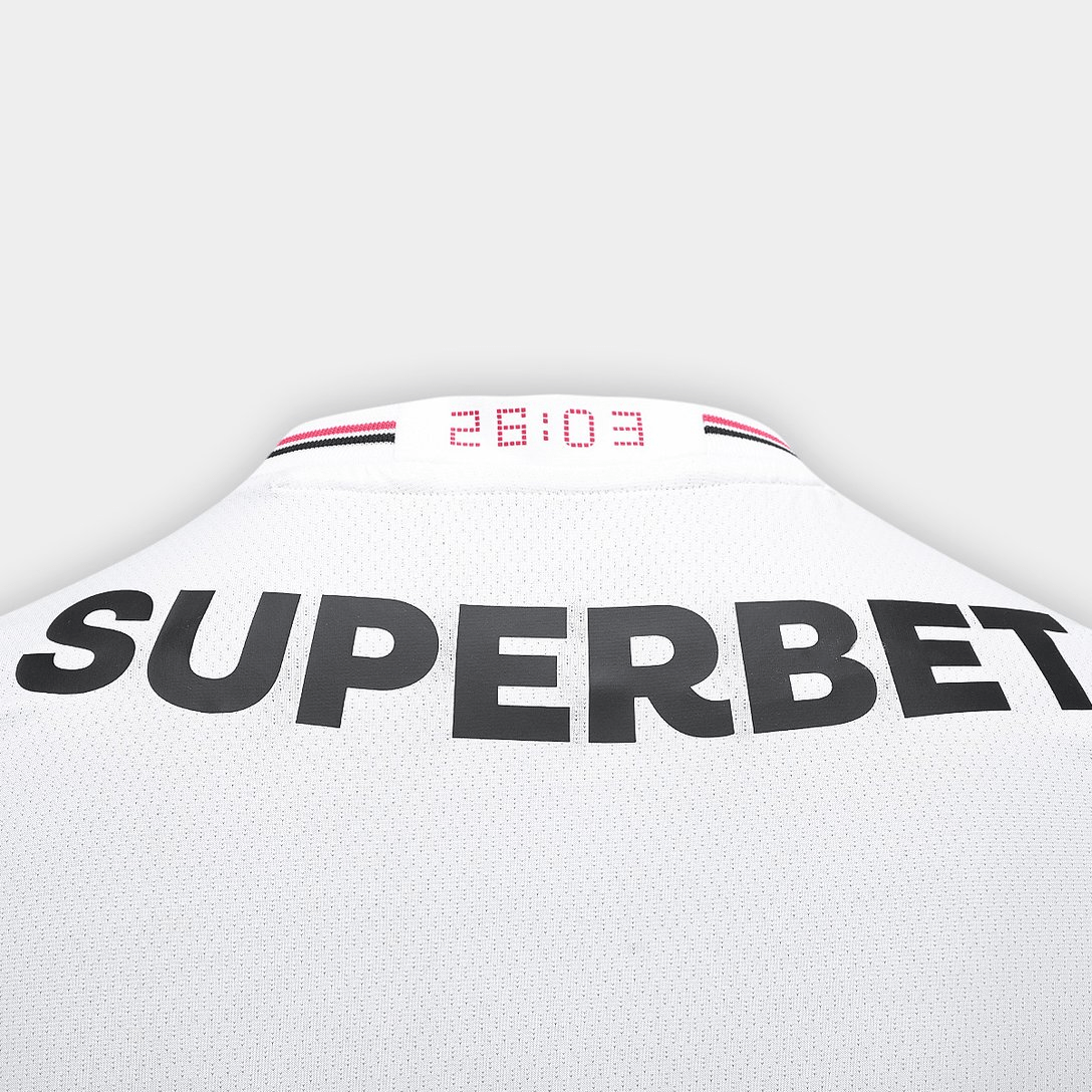 Camisa São Paulo 25/26 Casa New Balance Masculina - Branco+Vermelho - Jogador - DA Sports Oficial