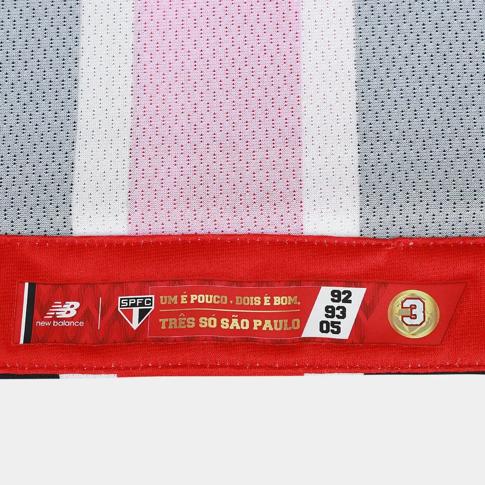 Camisa São Paulo 25/26 Fora New Balance Masculina - Preto+Vermelho - Jogador - DA Sports Oficial