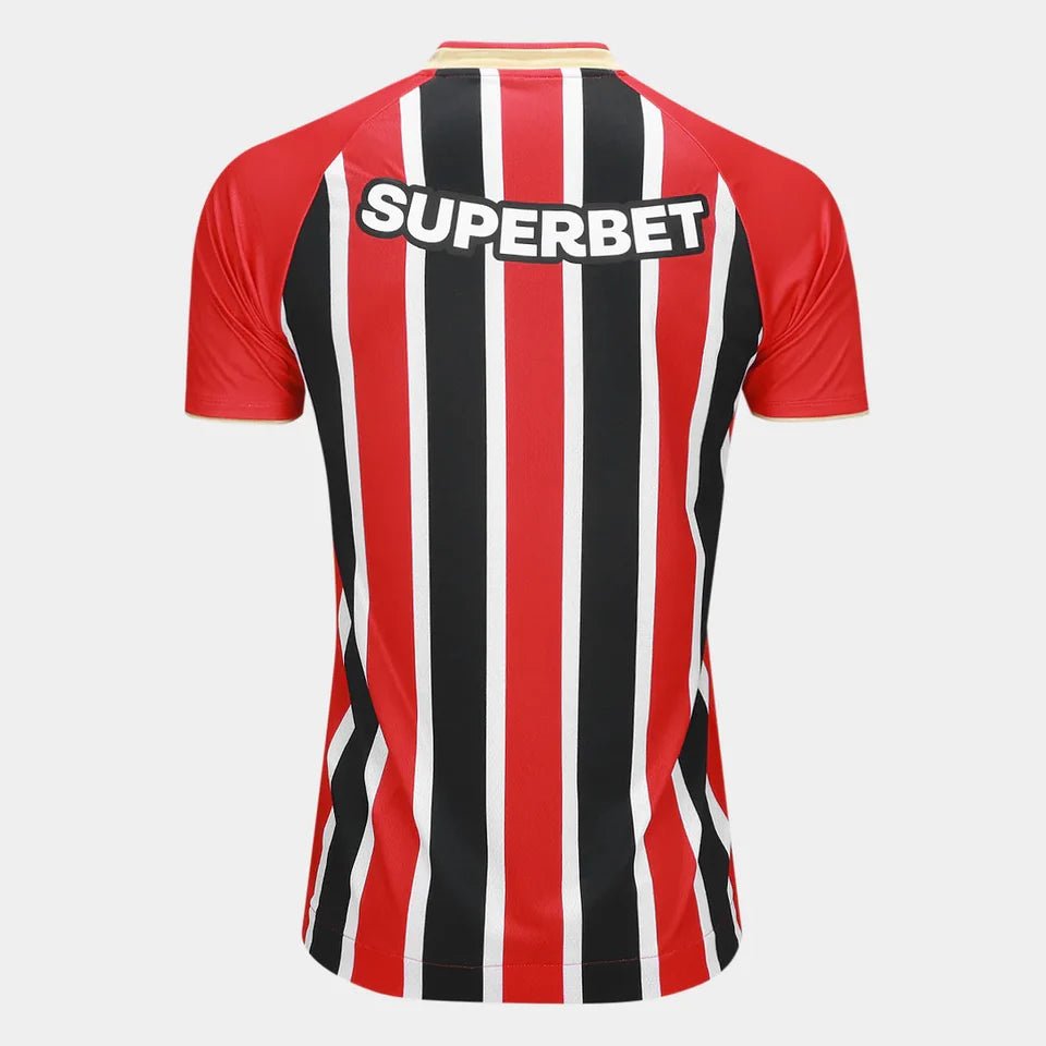 Camisa São Paulo 25/26 Fora New Balance Masculina - Preto+Vermelho - Jogador - DA Sports Oficial