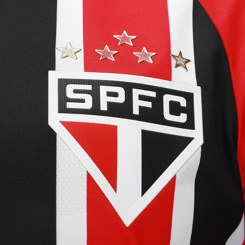 Camisa São Paulo 25/26 Fora New Balance Masculina - Preto+Vermelho - Jogador - DA Sports Oficial