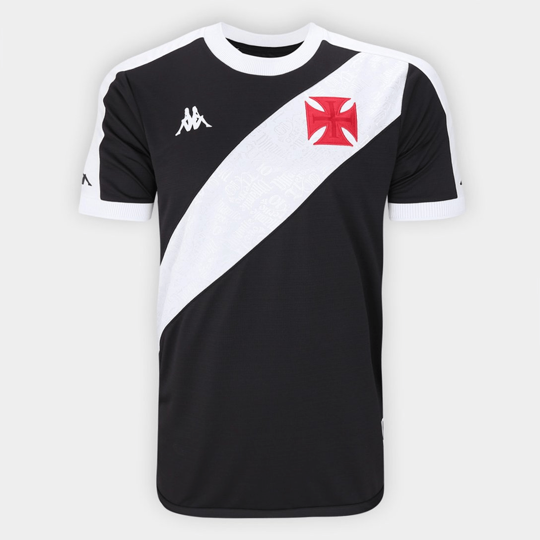 Camisa Vasco I 24/25 Kappa Masculina - Preta (Roberto Dinamite) - DA Sports Oficial