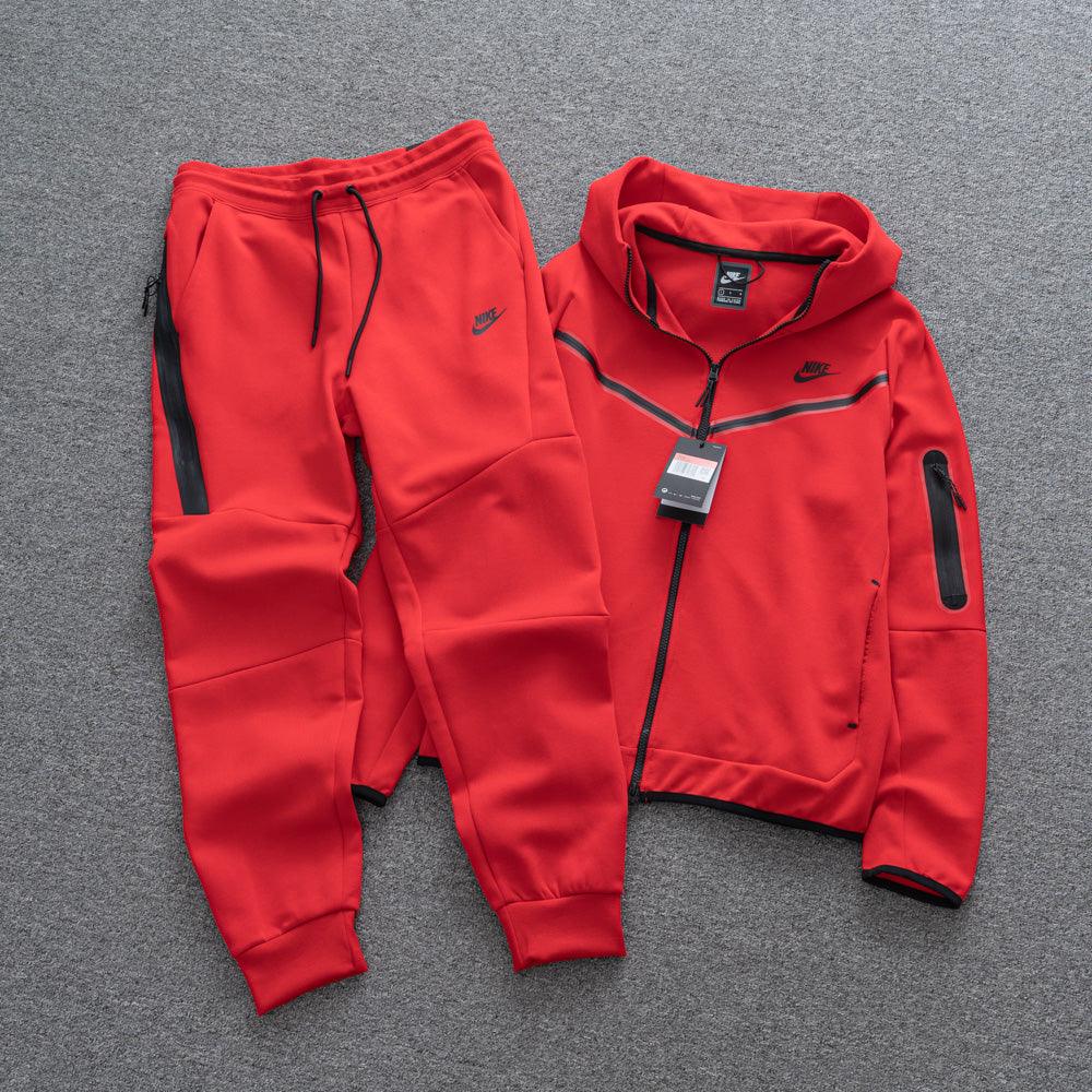 Masculina Nike Moletom Vermelho Nike Conjunto Tech Fleece Nike