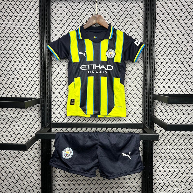 Kit Infantil Manchester City 24/25 - Preto e Verde - DA Sports Oficial