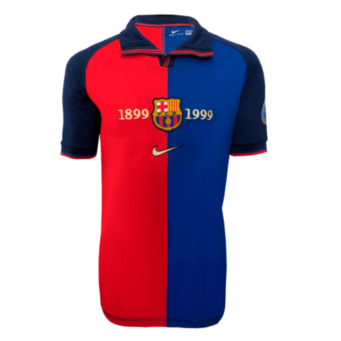 FC Barcelona Nike 1999年記念シャツ Camisa Barcelona 100 Anos Retrô 1999 Azul e Grená - Nike – DA
