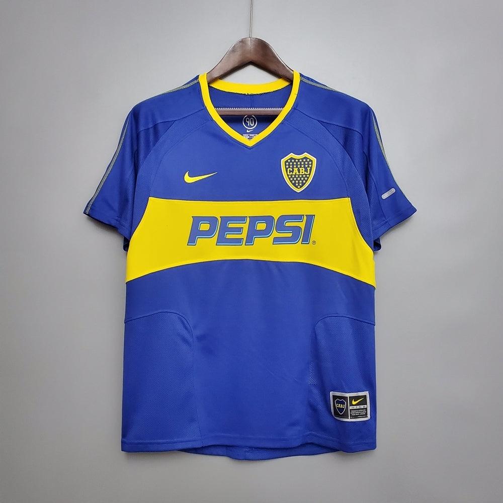 Camisa Boca Juniors Retrô 03/04 - Nike - Azul e Amarela – DA
