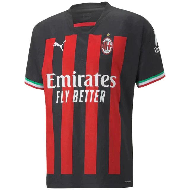 Camisa Milan Home 22/23 s/n° Torcedor Masculino - Vermelho e Preto - DA Sports Oficial