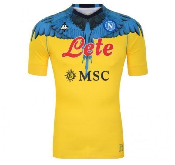 Camisa Napoli 21/22 Kappa x Marcelo Burlon - Amarelo - DA Sports Oficial