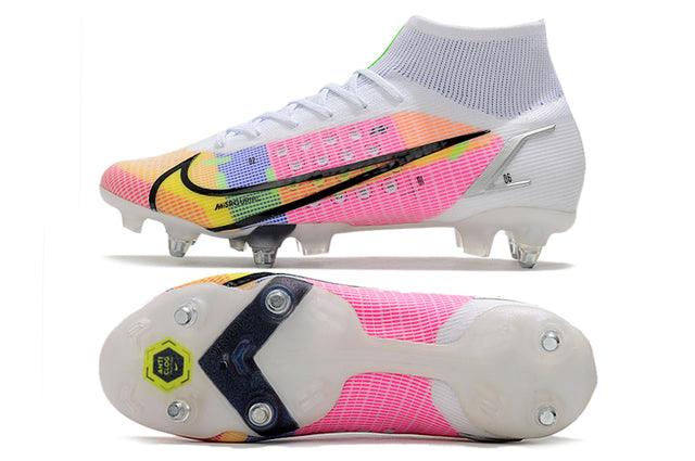 Chuteira Campo Nike Mercurial Superfly VIII Elite SG PRO Anti Clog White/Rosa - Cano Alto - DA Sports Oficial