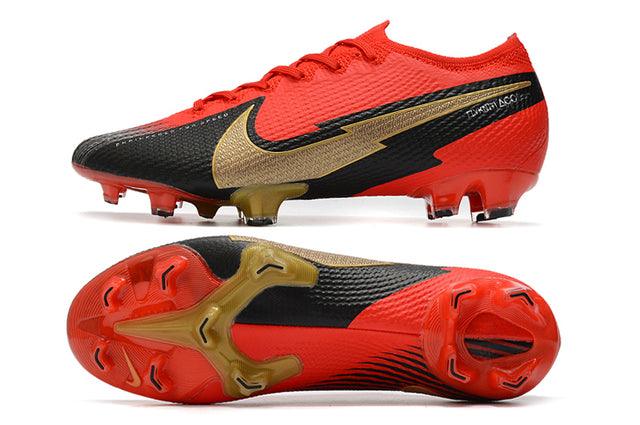 Chuteira Campo Nike Mercurial Vapor 13 Elite FG Red/Black/Gold - Low - DA Sports Oficial