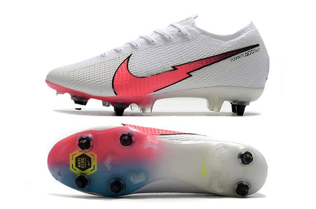 Chuteira Campo Nike Mercurial Vapor 13 Elite SG - PRO Anti Clog Branco/Rosa/Azul - DA Sports Oficial