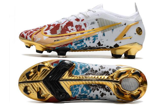 Chuteira Campo Nike Mercurial Vapor 14 Elite FG Gold/Red - Low - DA Sports Oficial