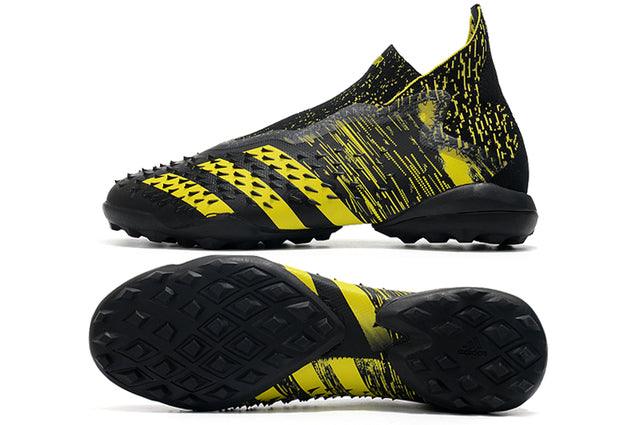 Chuteira Society Adidas Predator Freak + FG Black/Yellow - Cano Alto - DA Sports Oficial