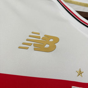 Camisa São Paulo 25/26 Casa Torcedor New Balance Feminina - Branco+Vermelho