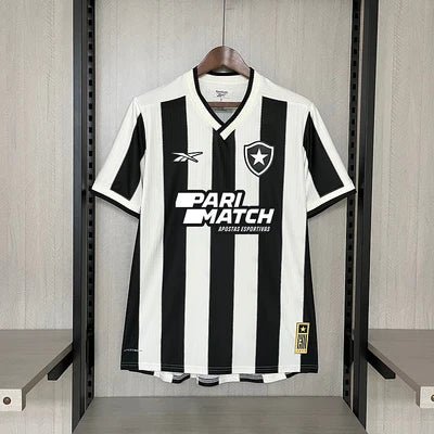 Camisa Reebok Botafogo 24/25 Casa - Preta e Branca (patrocinadores)