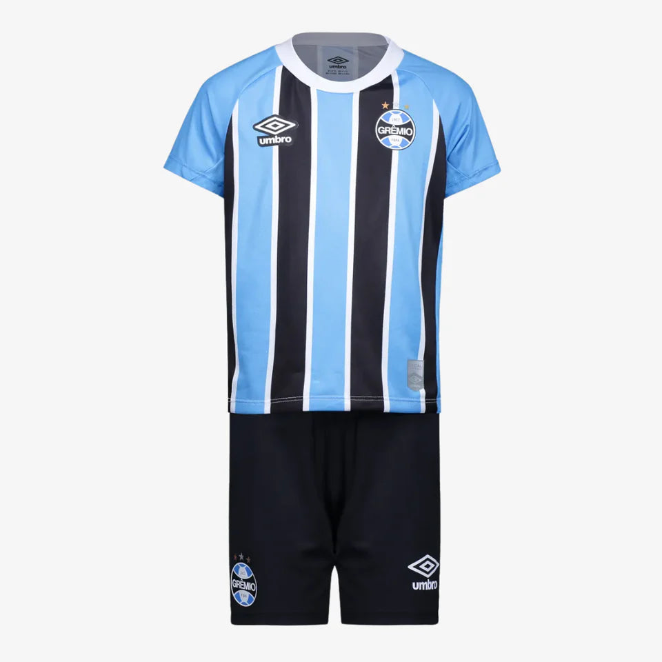Kit Infantil Grêmio Home 2025  - Azul/Preto