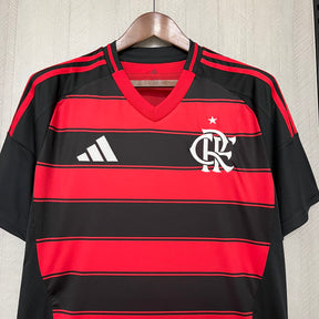 Camisa Flamengo I 2025  s/n° Torcedor Adidas Masculina - Vermelho+Preto