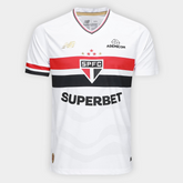 [PRÉ-VENDA]  Camisa São Paulo 25/26 Casa New Balance Masculina - Branco+Vermelho - Jogador