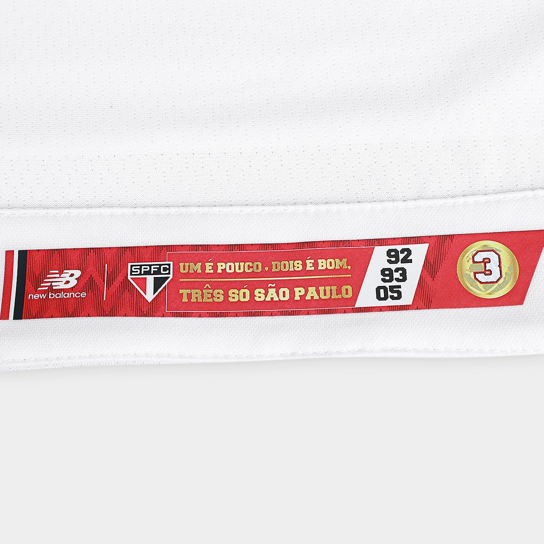 [PRÉ-VENDA]  Camisa São Paulo 25/26 Casa New Balance Masculina - Branco+Vermelho - Jogador