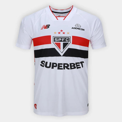 Camisa São Paulo I 2026/27 Jogador New Balance Masculina - Branco+Vermelho