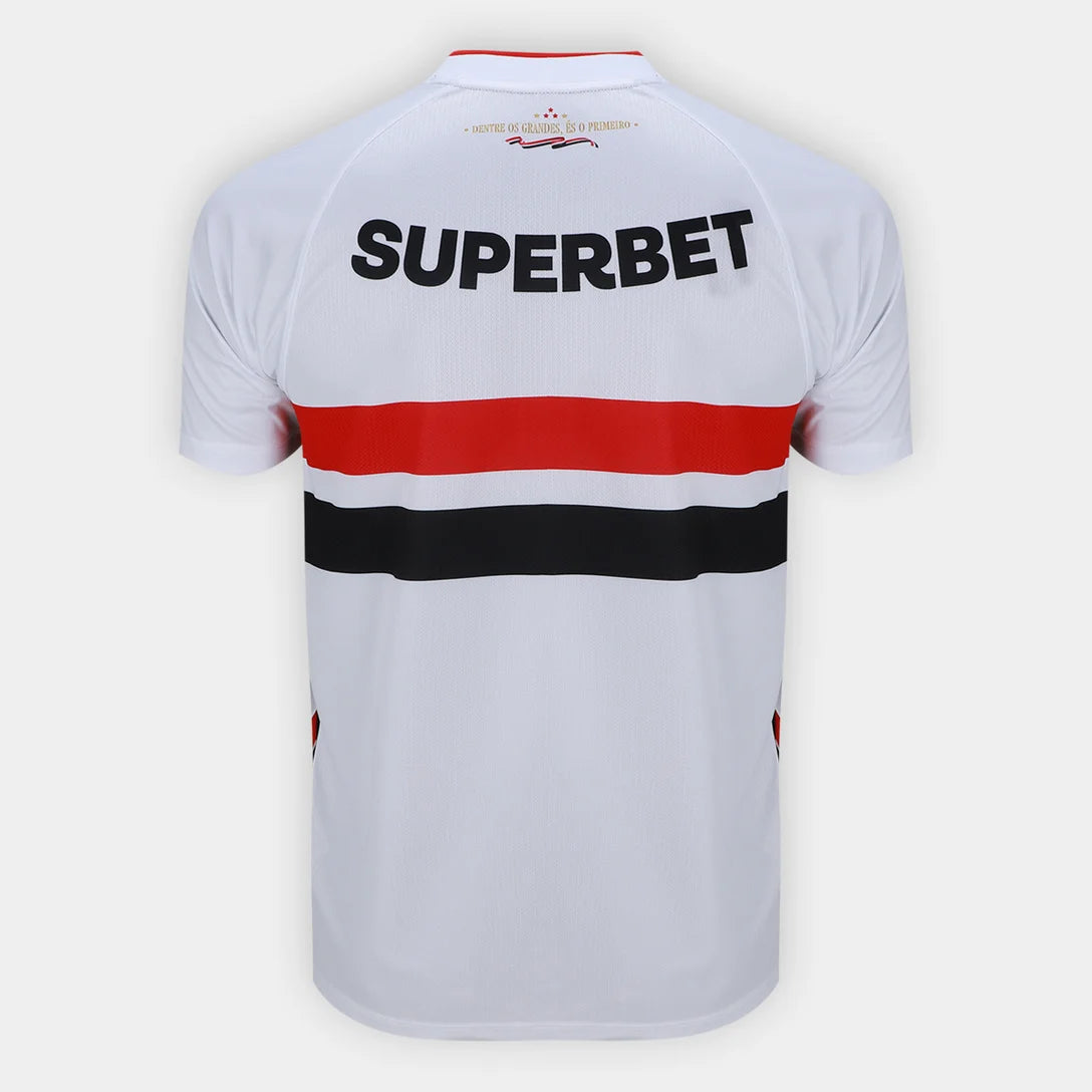 Camisa São Paulo I 2026/27 Torcedor New Balance Masculina - Branco+Vermelho