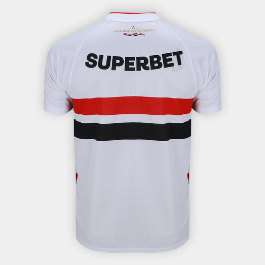 Camisa São Paulo I 2026/27 Torcedor New Balance Masculina - Branco+Vermelho