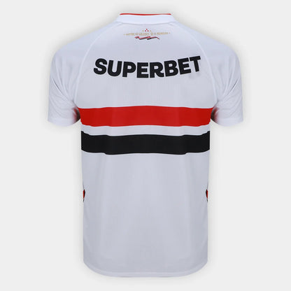 Camisa São Paulo I 2026/27 Jogador New Balance Masculina - Branco+Vermelho