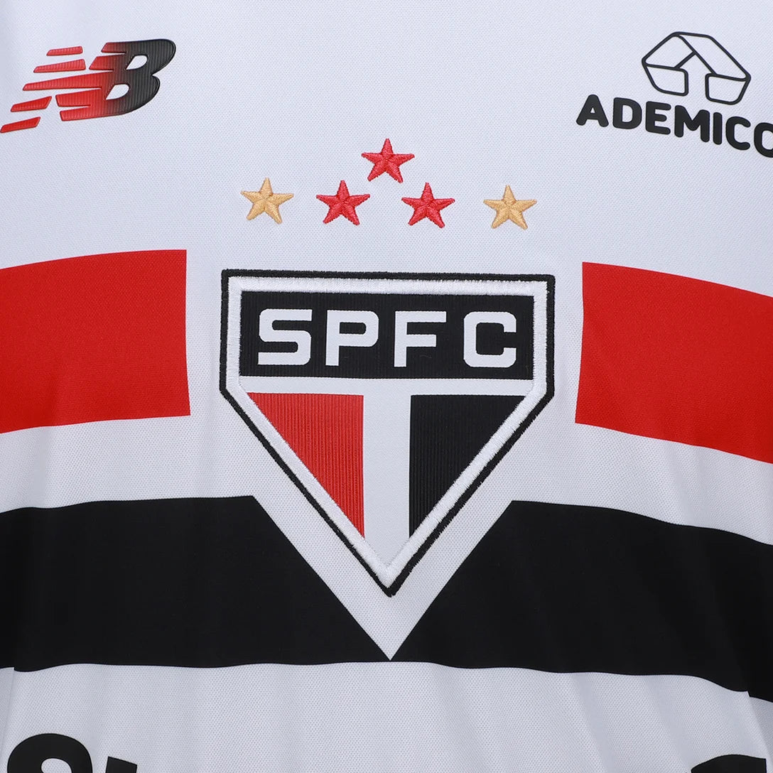 Camisa São Paulo I 2026/27 Torcedor New Balance Masculina - Branco+Vermelho