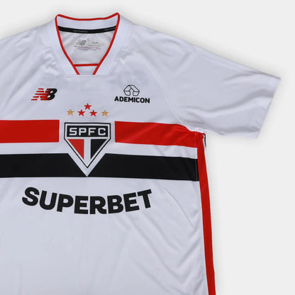Camisa São Paulo I 2026/27 Torcedor New Balance Masculina - Branco+Vermelho