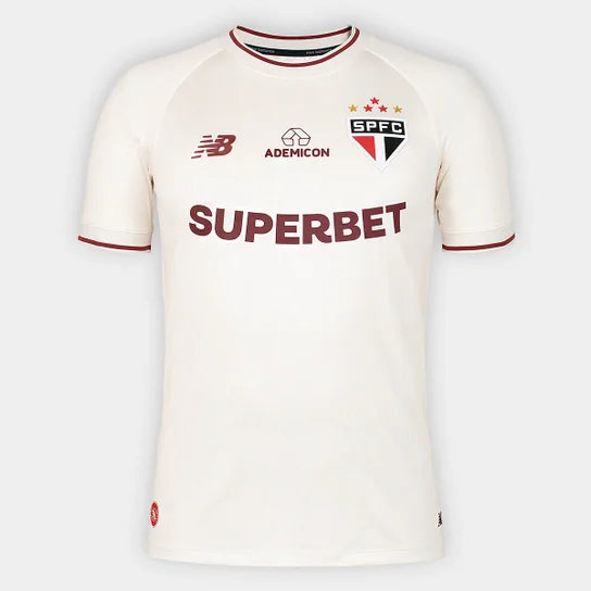 Camisa São Paulo Comemorativa 2026/27 Torcedor New Balance - Off White+Vinho