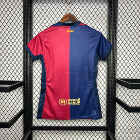 Camisa Barcelona Casa l 24/25 Azul e Vermelho - Feminina