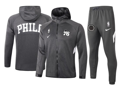 Conjunto Nike NBA Therma Flex Philadelphia 76ers Preto Treino