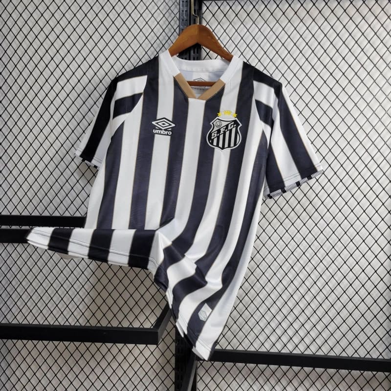 Camisa do Santos I 24/25  preta e branca