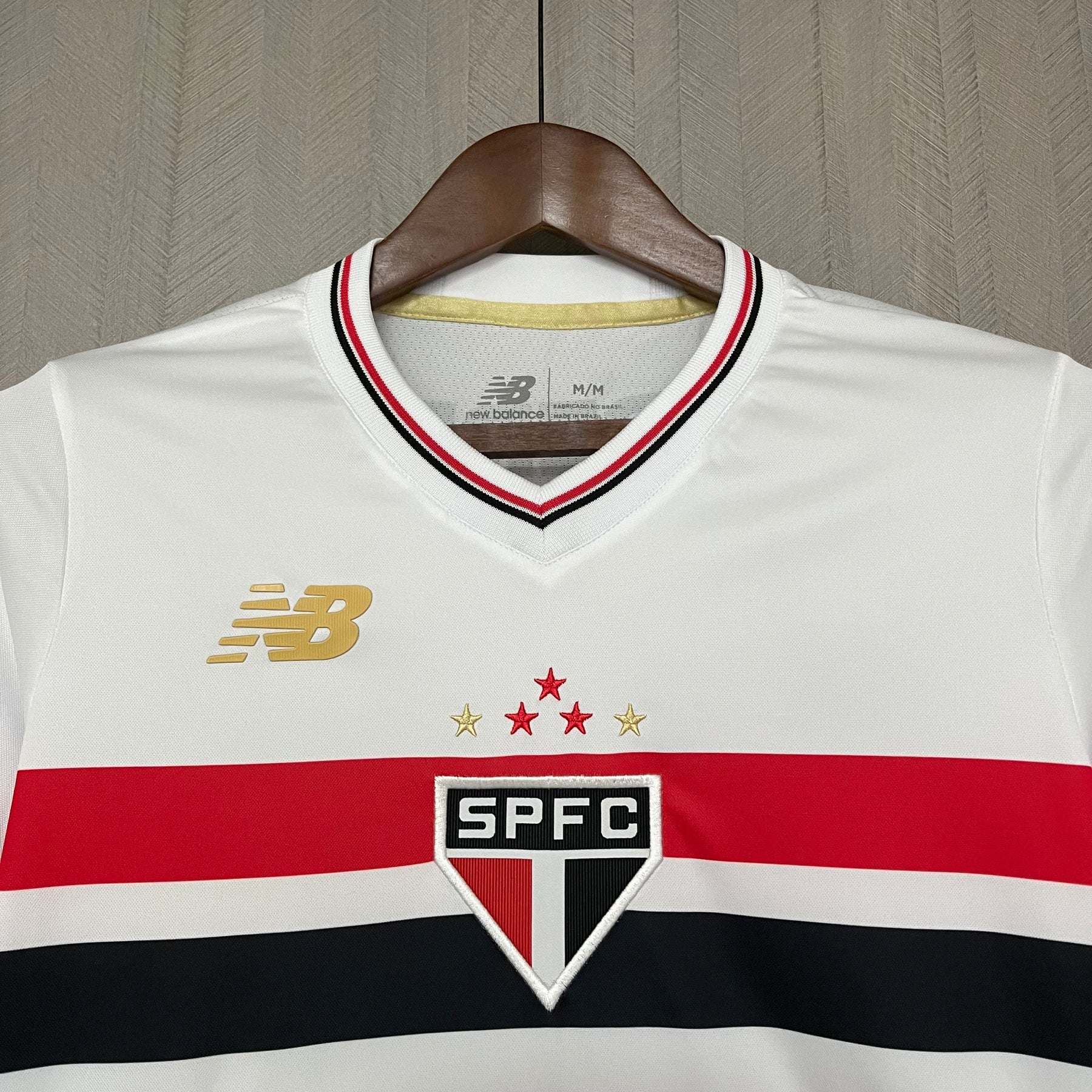 Camisa São Paulo 25/26 Casa Torcedor New Balance Feminina - Branco+Vermelho